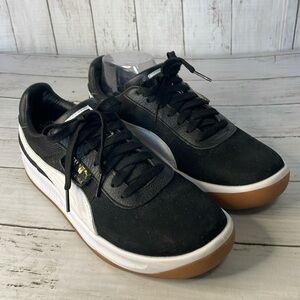 Puma Black and White Suede and Leather California Unisex Sneaker